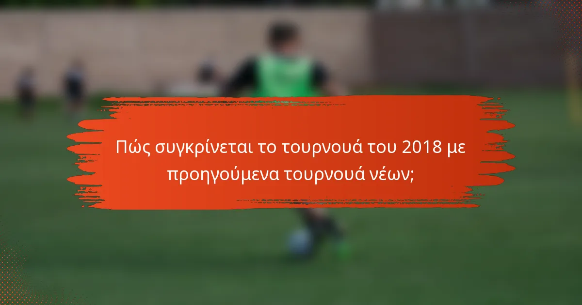 Πώς συγκρίνεται το τουρνουά του 2018 με προηγούμενα τουρνουά νέων;